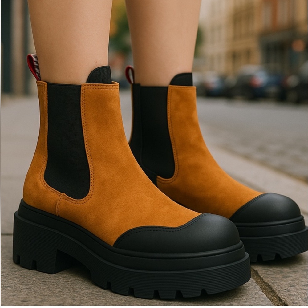 Women’s Scotch & Soda Suede Platform Chelsea Boots – Size 37 – NWT- No Box